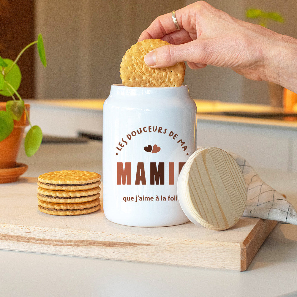 Pot à Cookies Mamie à Personnaliser - Boîte à gâteaux et bonbons personnalisée