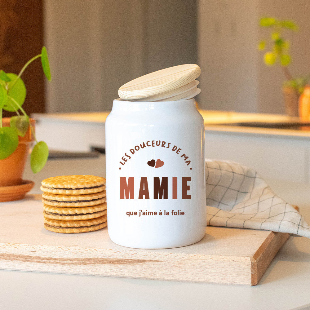 Pot à Cookies Mamie à Personnaliser - Boîte à gâteaux et bonbons personnalisée