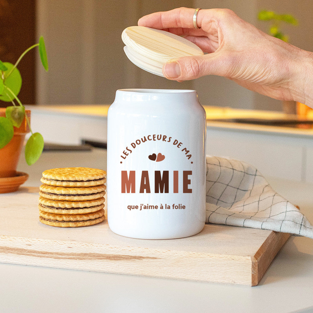 Pot à Cookies Mamie à Personnaliser - Boîte à gâteaux et bonbons personnalisée