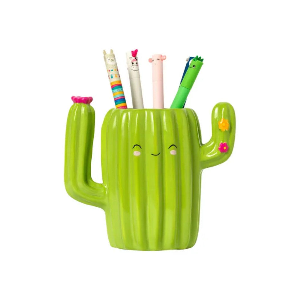 Pot à Crayons en Céramique Cactus - Fourniture de Bureau Originale