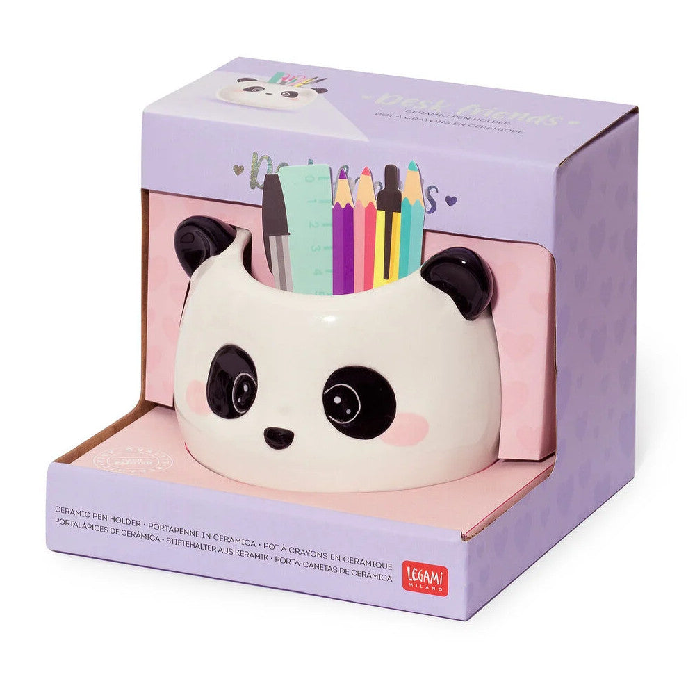 Pot à Crayons en Céramique Panda - Fourniture de Bureau Originale