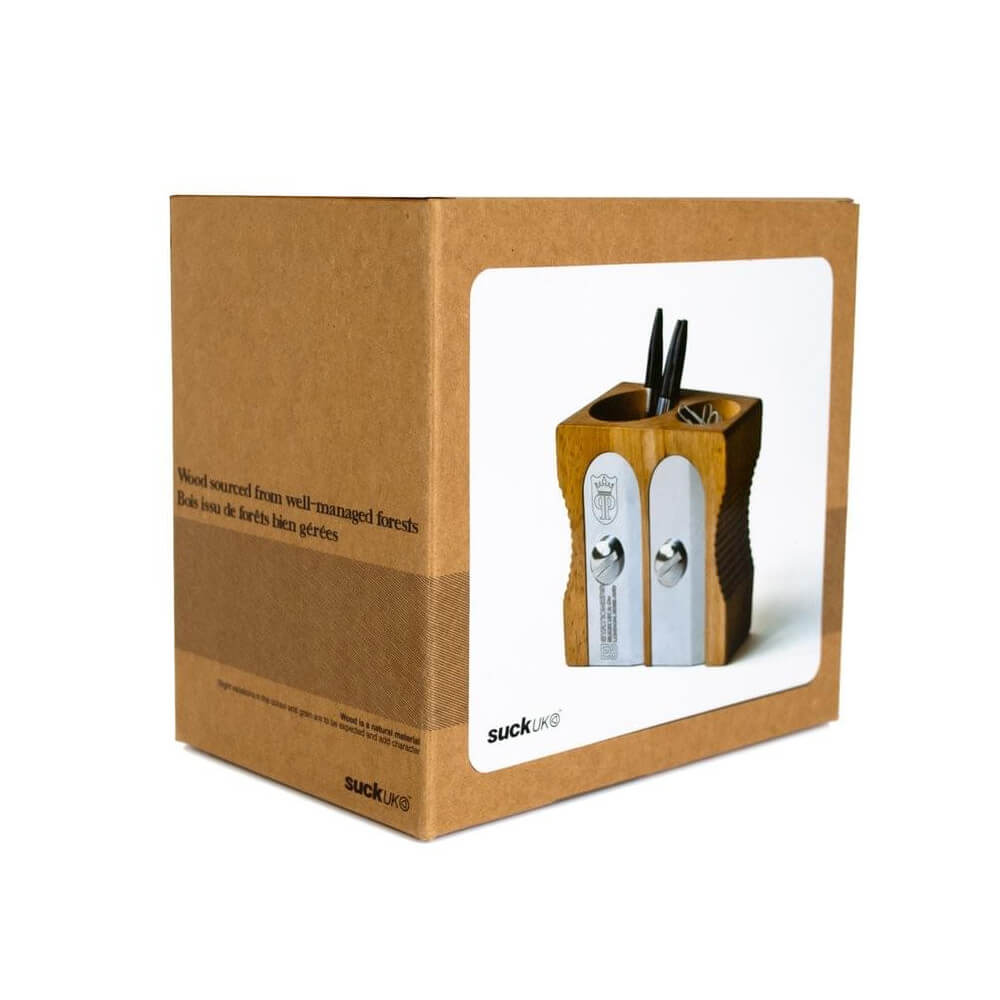 Pot à Crayons Taille Crayon Double - Fourniture de Bureau Originale Suck Uk