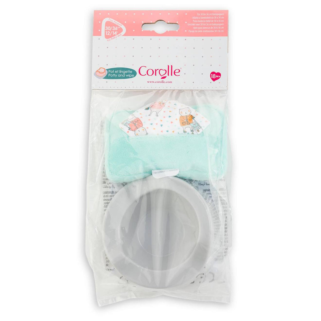 Pot et lingette pour poupon 30 et 36 cm multicolore