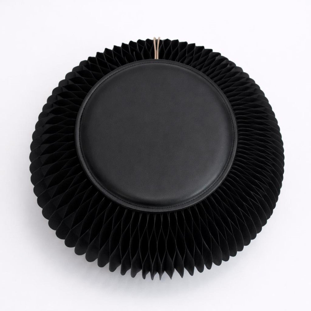 Pouf en Kraft Pliable Noir - Poufs et Tabourets Originaux