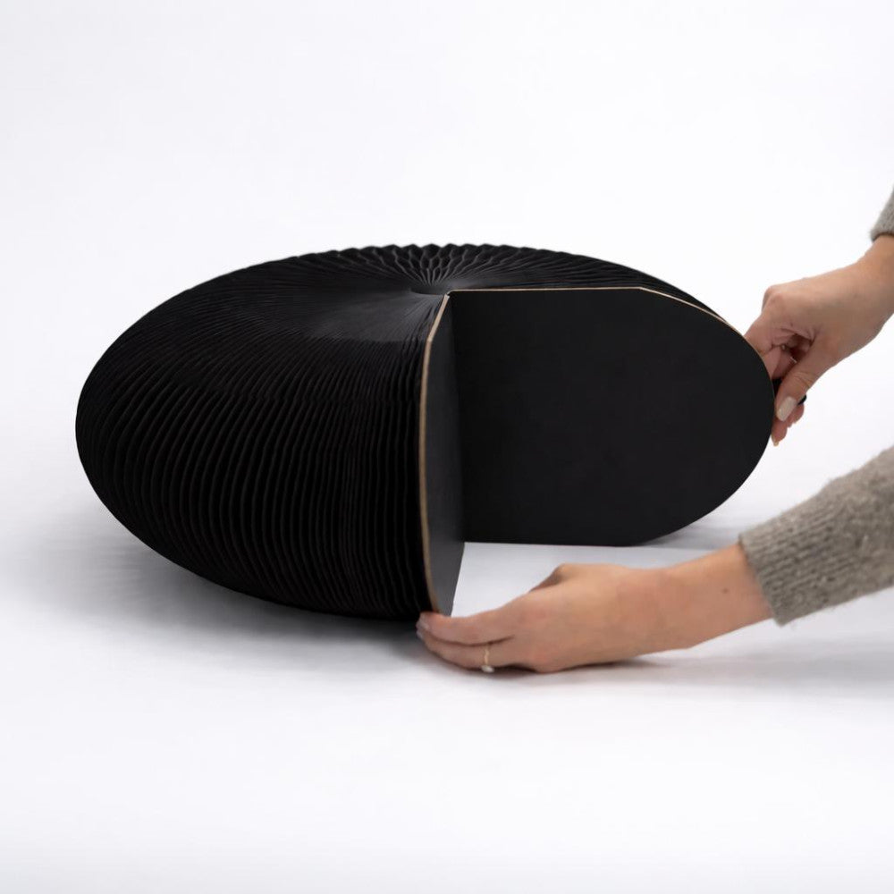 Pouf en Kraft Pliable Noir - Poufs et Tabourets Originaux
