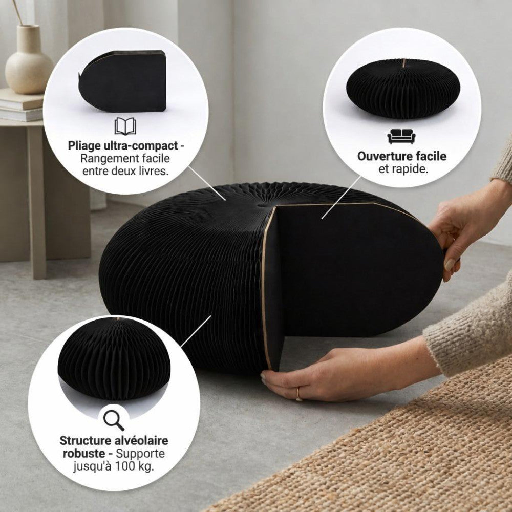 Pouf en Kraft Pliable - Poufs et Tabourets Originaux