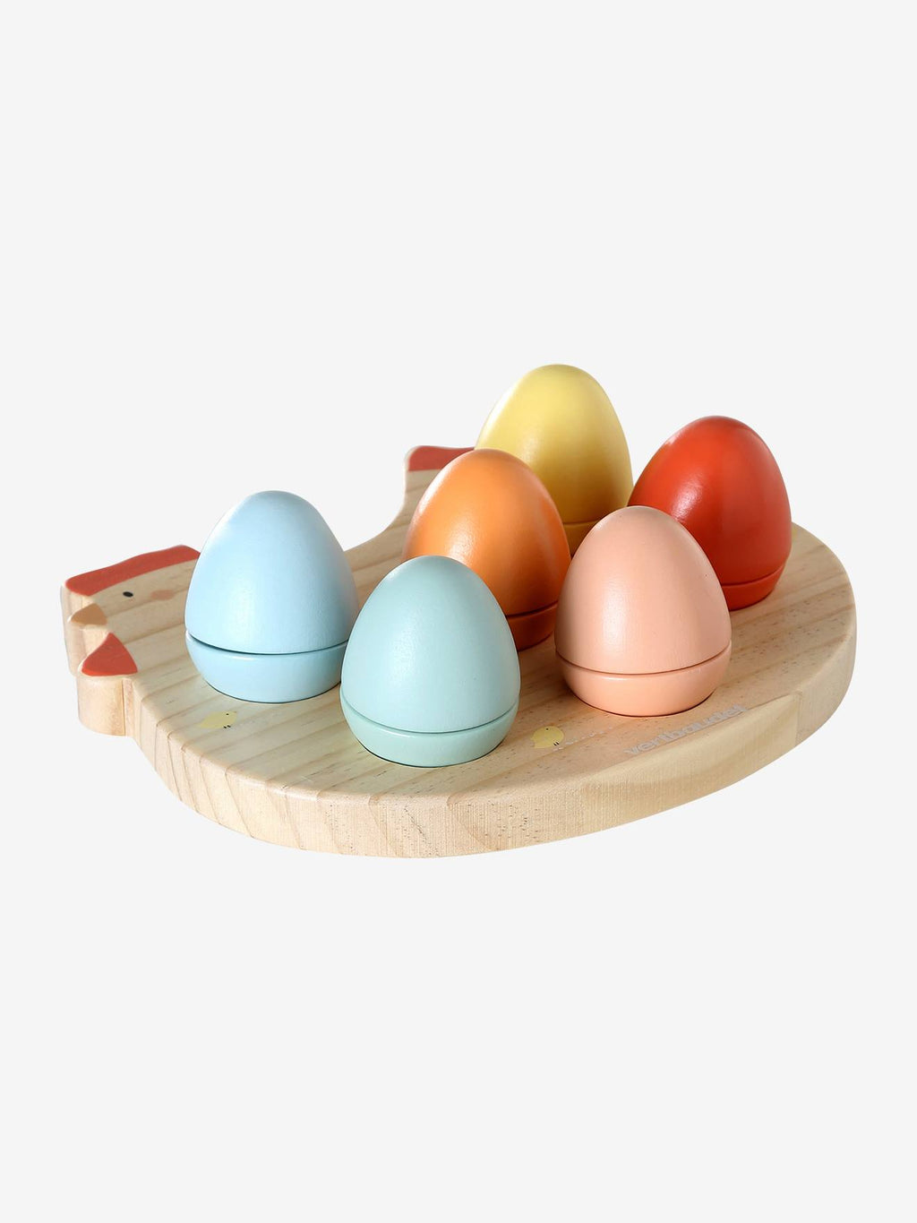 Poule avec ses œufs à formes en bois FSC bois