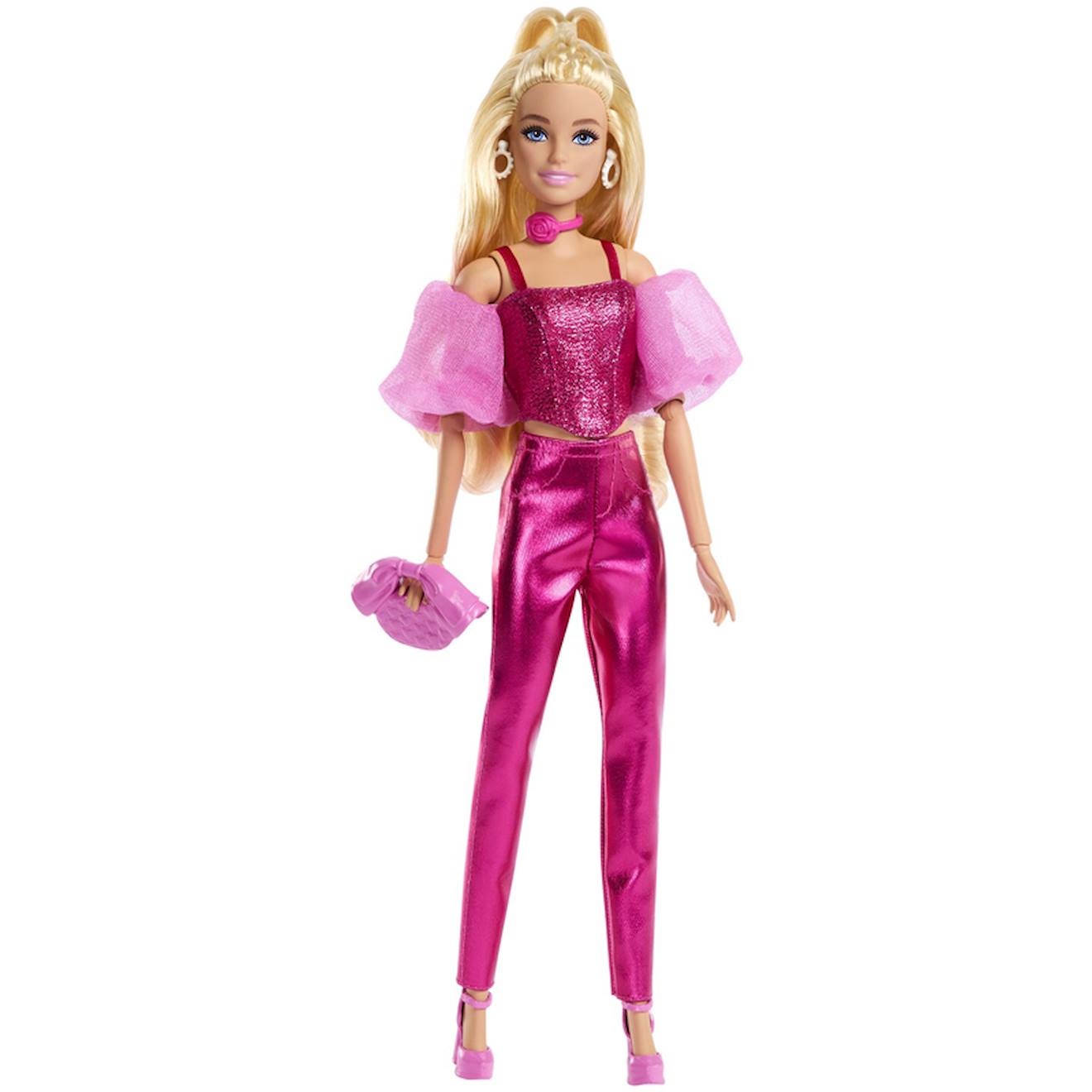 Poupée Barbie style metali-rose