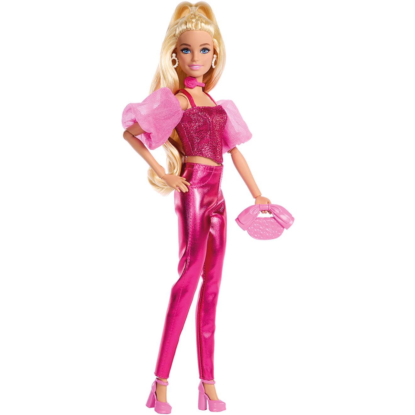Poupée Barbie style metali-rose