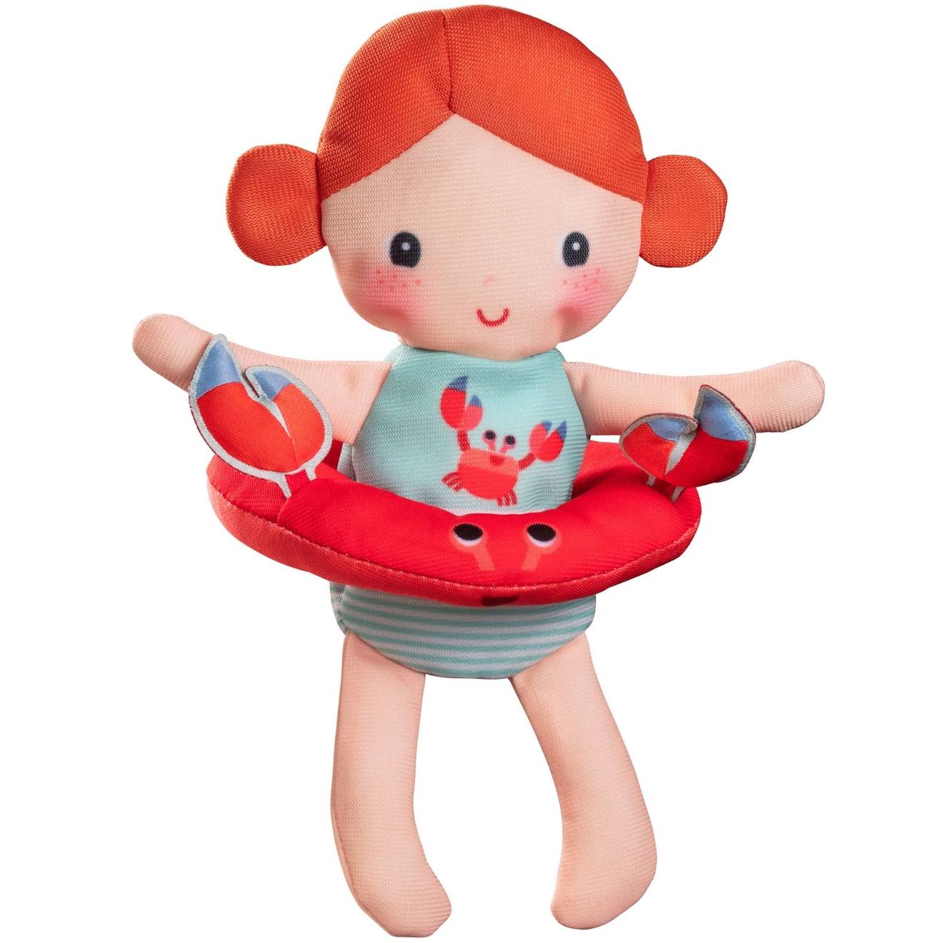 Poupée de bain axelle orange, rouge, vert d'eau