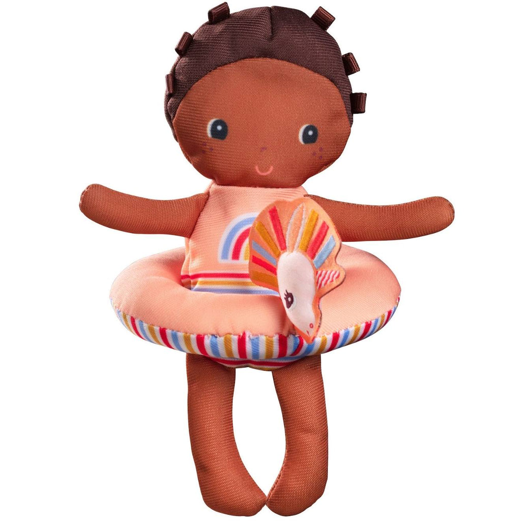 Poupée de bain axelle marron, rose