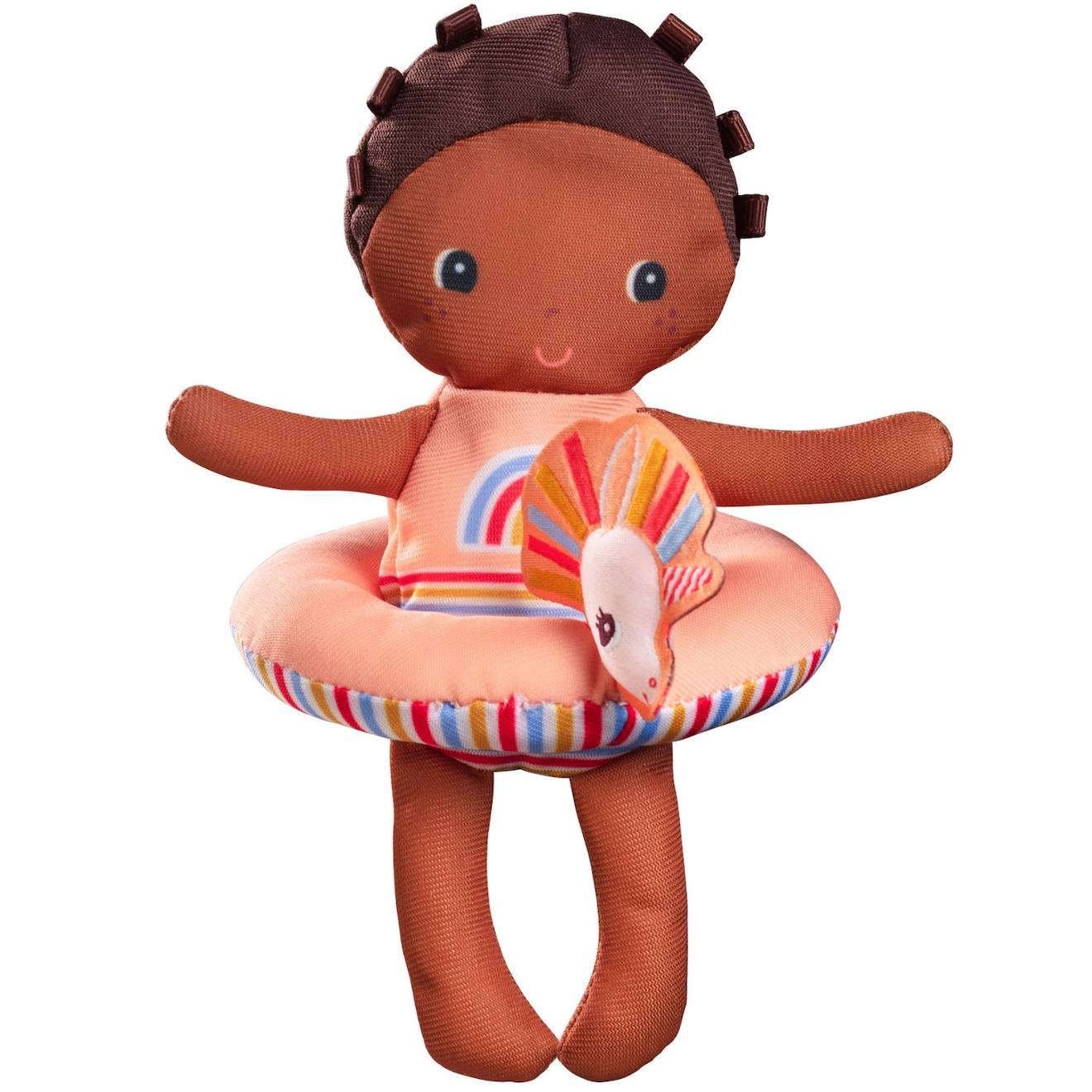 Poupée de bain axelle marron, rose