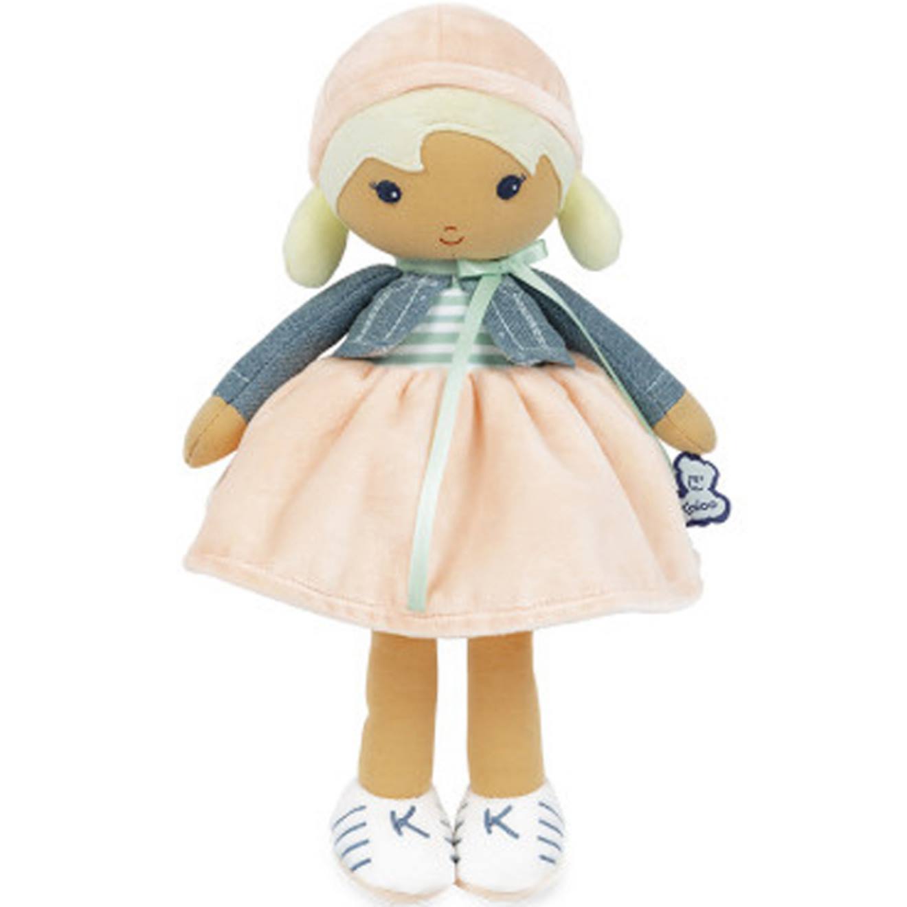 Poupée souple chloé pêche, bleu, blanc