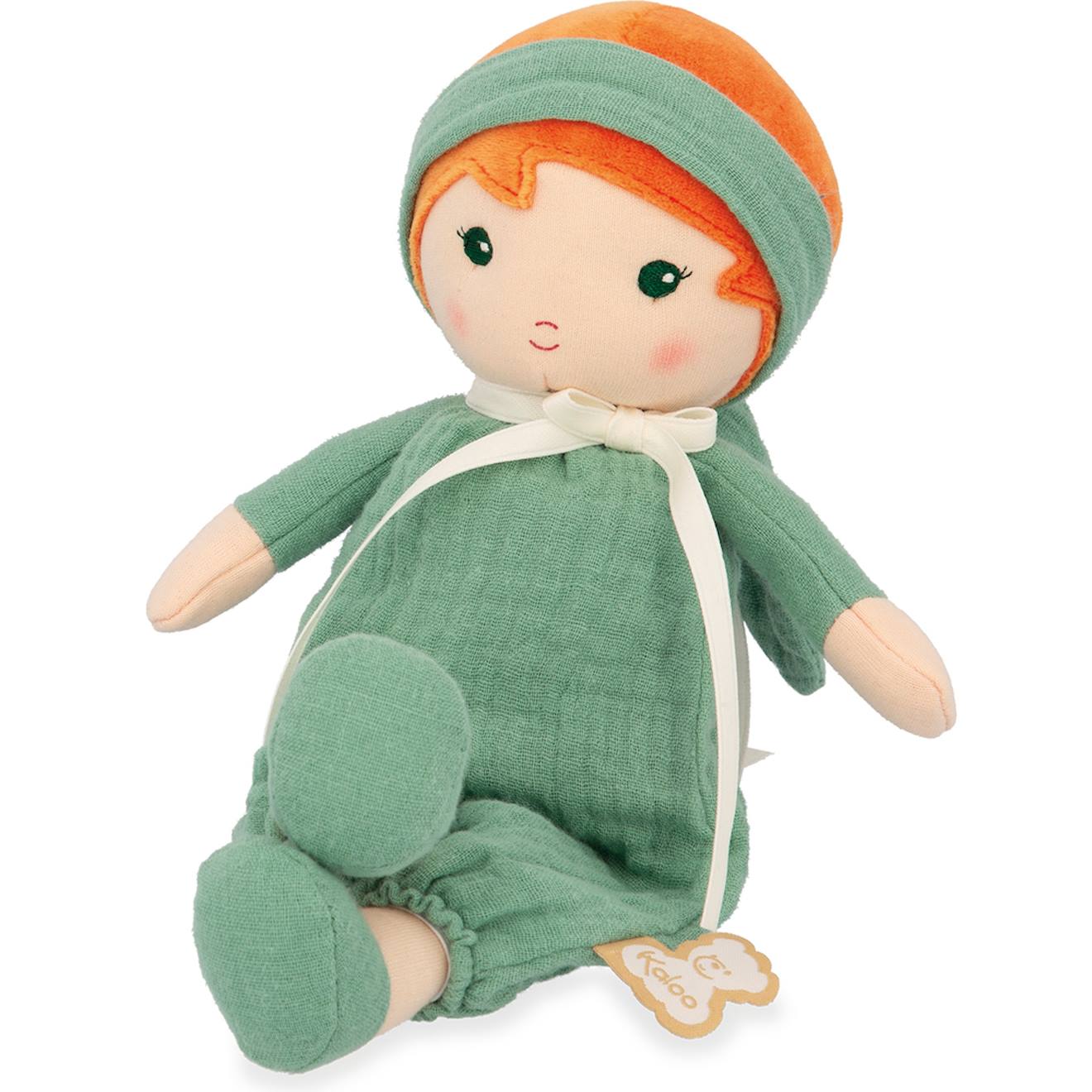 Poupée souple olivia vert, beige, orange
