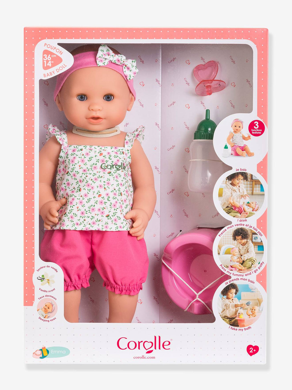 Poupon emma fait pipi fleurie rose