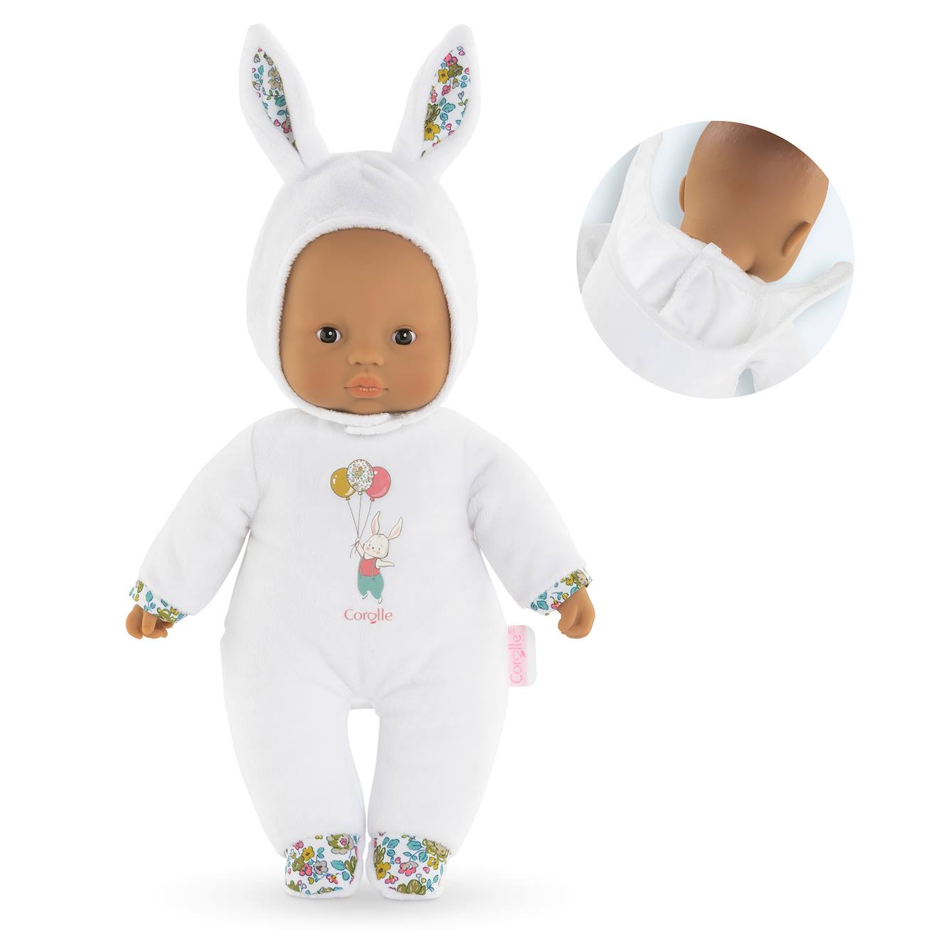 Poupon pti'cœur lapin blanc multicolore