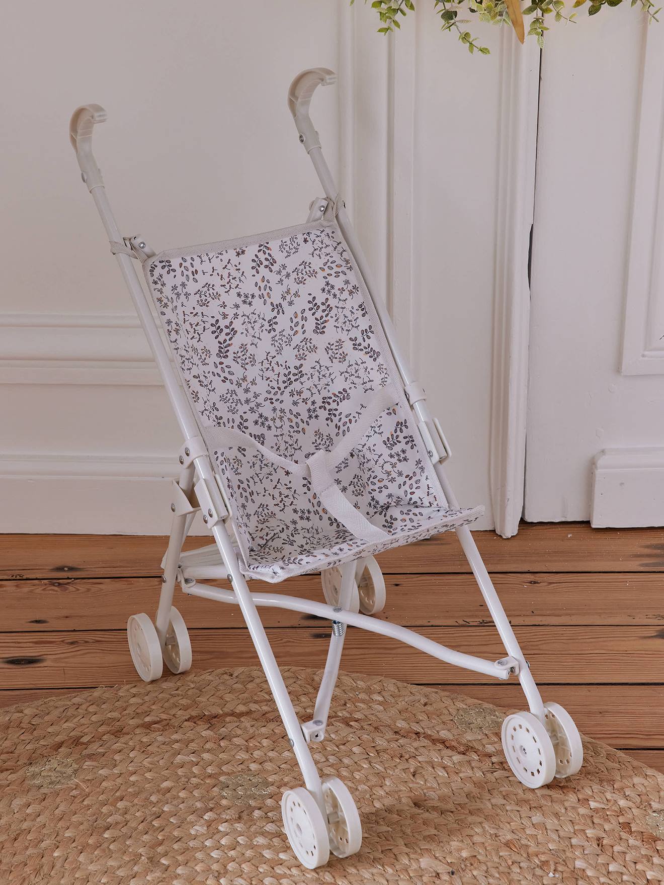 Poussette-canne pour poupon fleurette vintage