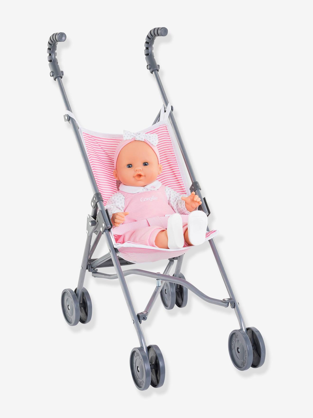 Poussette canne rose