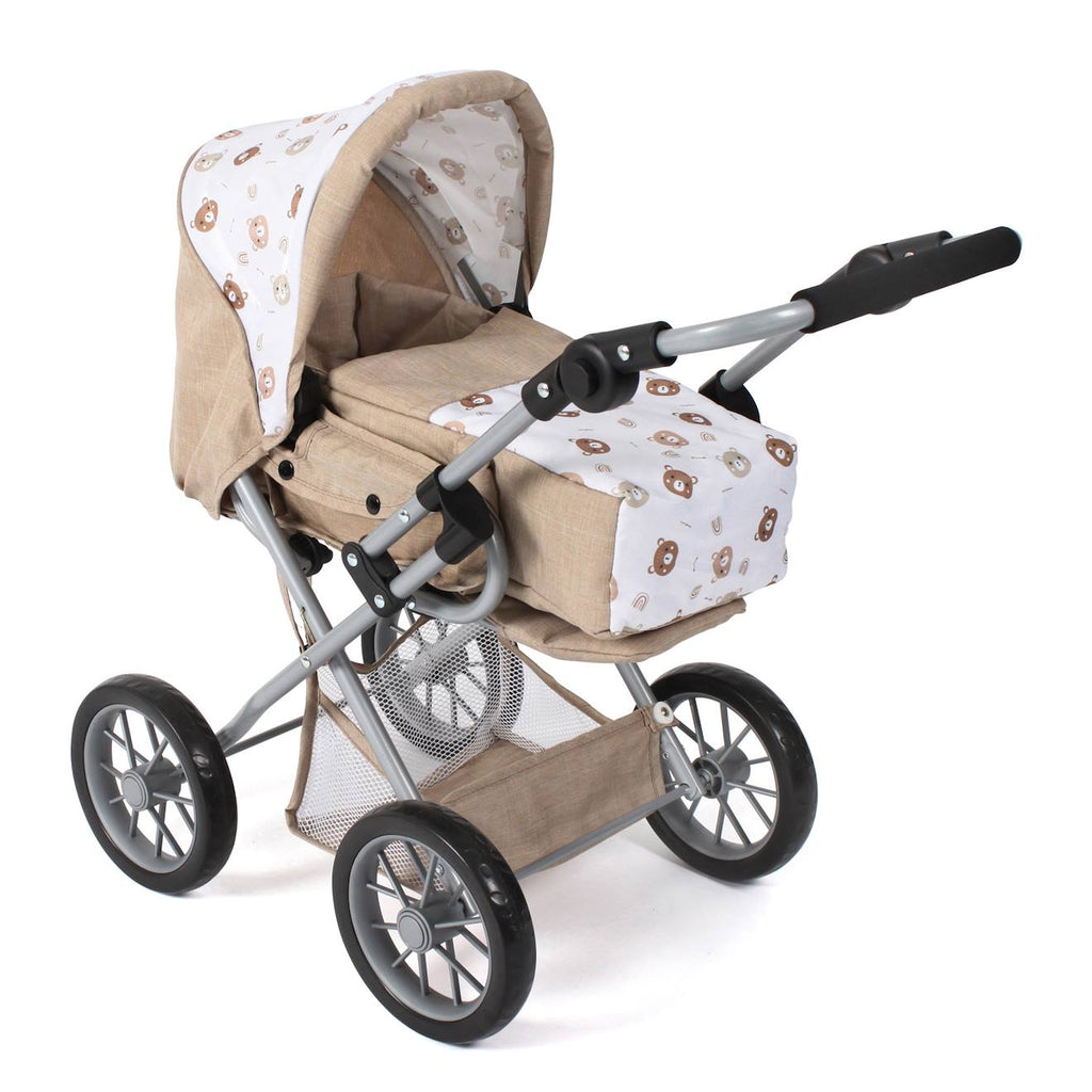 Poussette combinée leni beige avec oursons beige