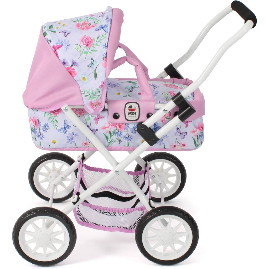 Poussette de poupée smarty fleurs multicolore