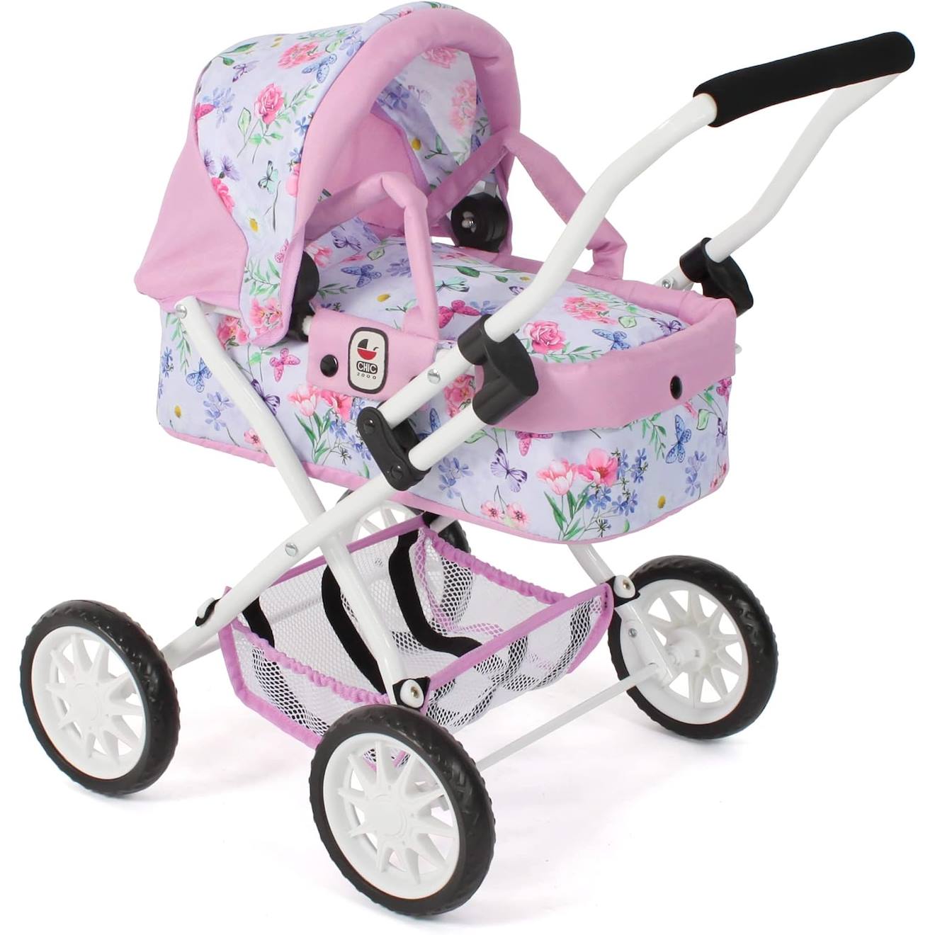 Poussette de poupée smarty fleurs multicolore