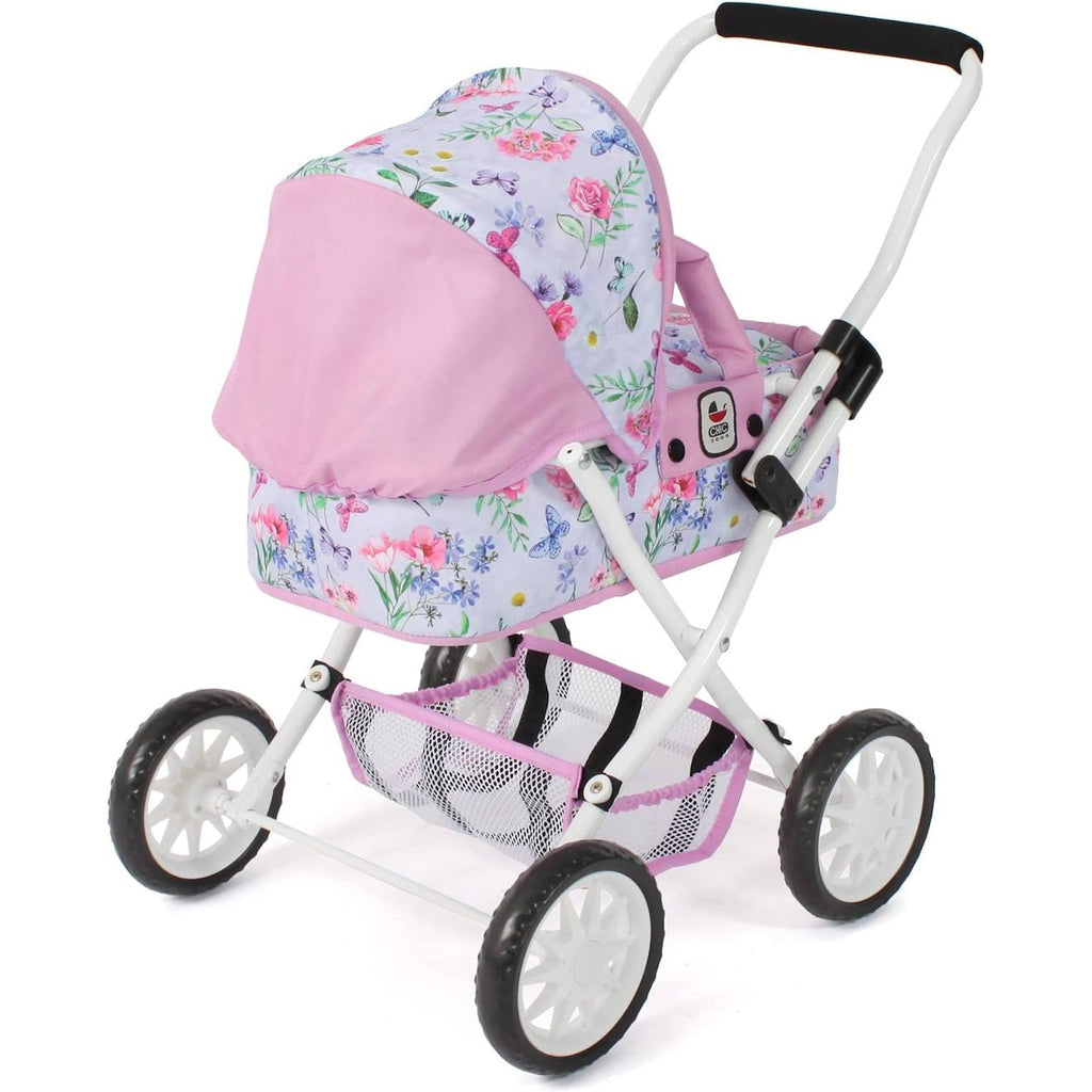 Poussette de poupée smarty fleurs multicolore
