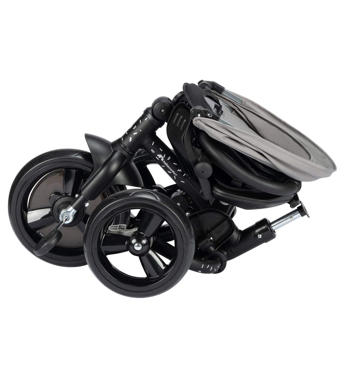 Poussette et tricycle bébé 2 en 1 windy gris teinté