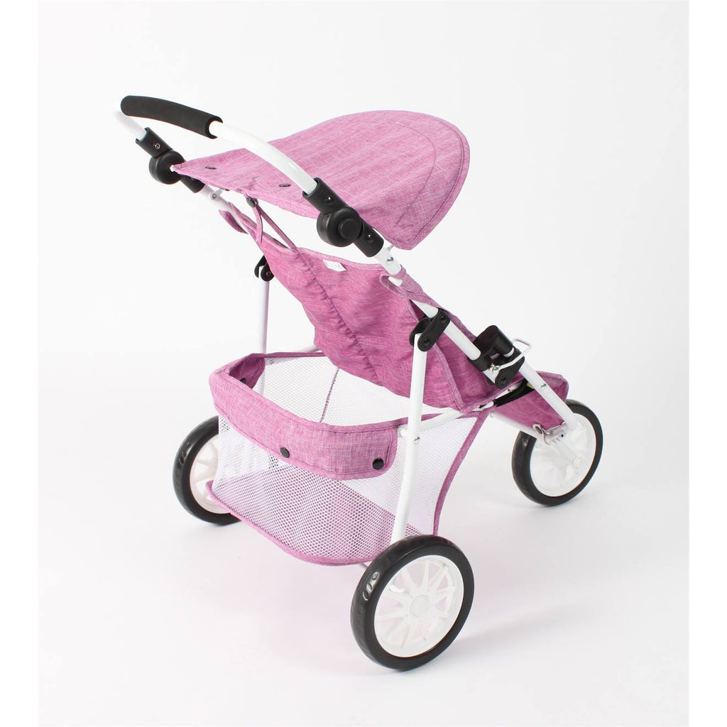 Poussette jogger 3 roues pour poupées jumelles multicolore