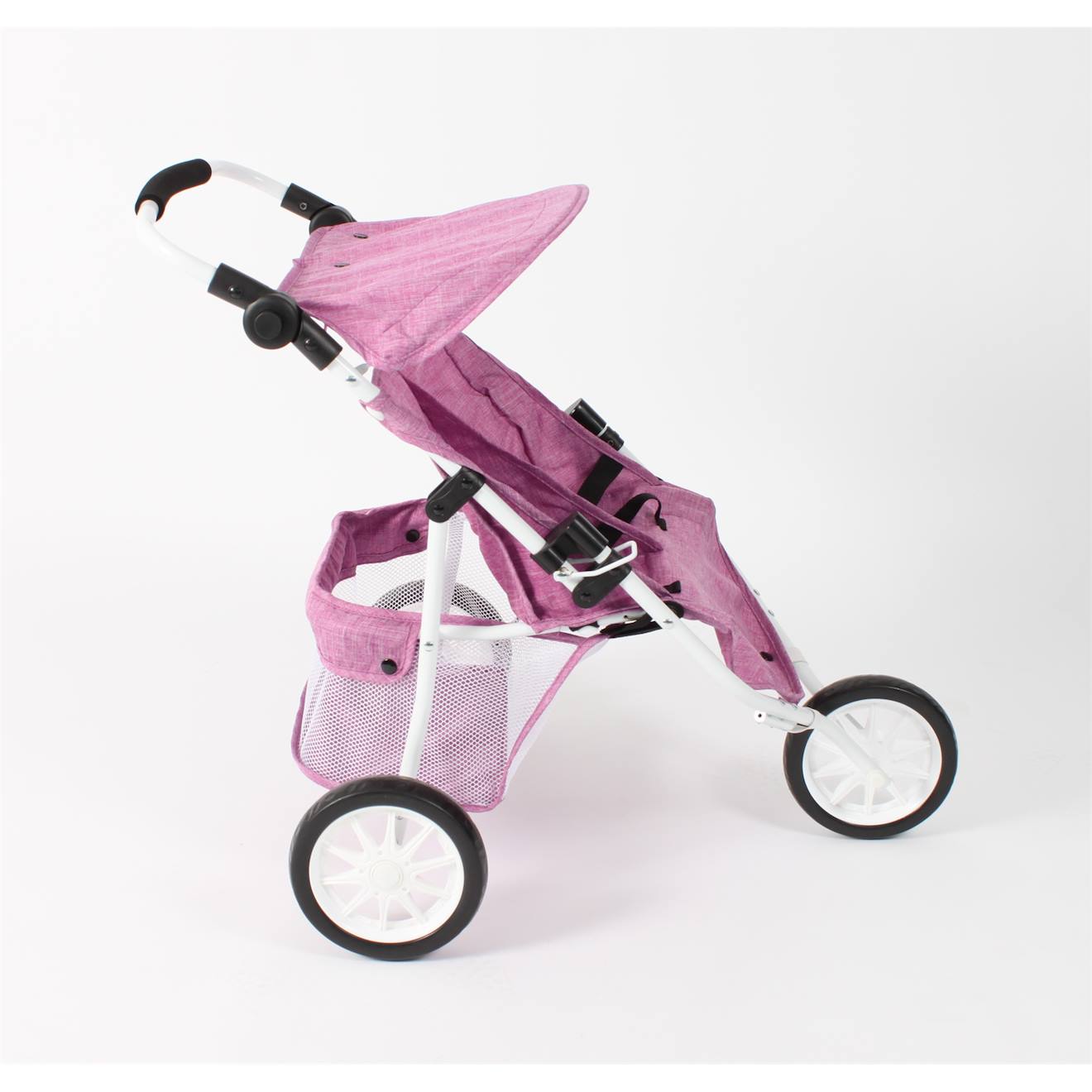 Poussette jogger 3 roues pour poupées jumelles multicolore