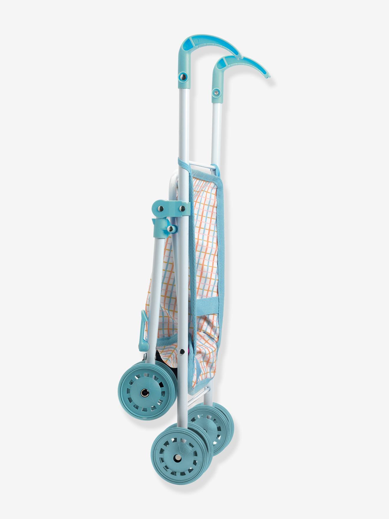 Poussette métal - 44 cm - poméa - bleu