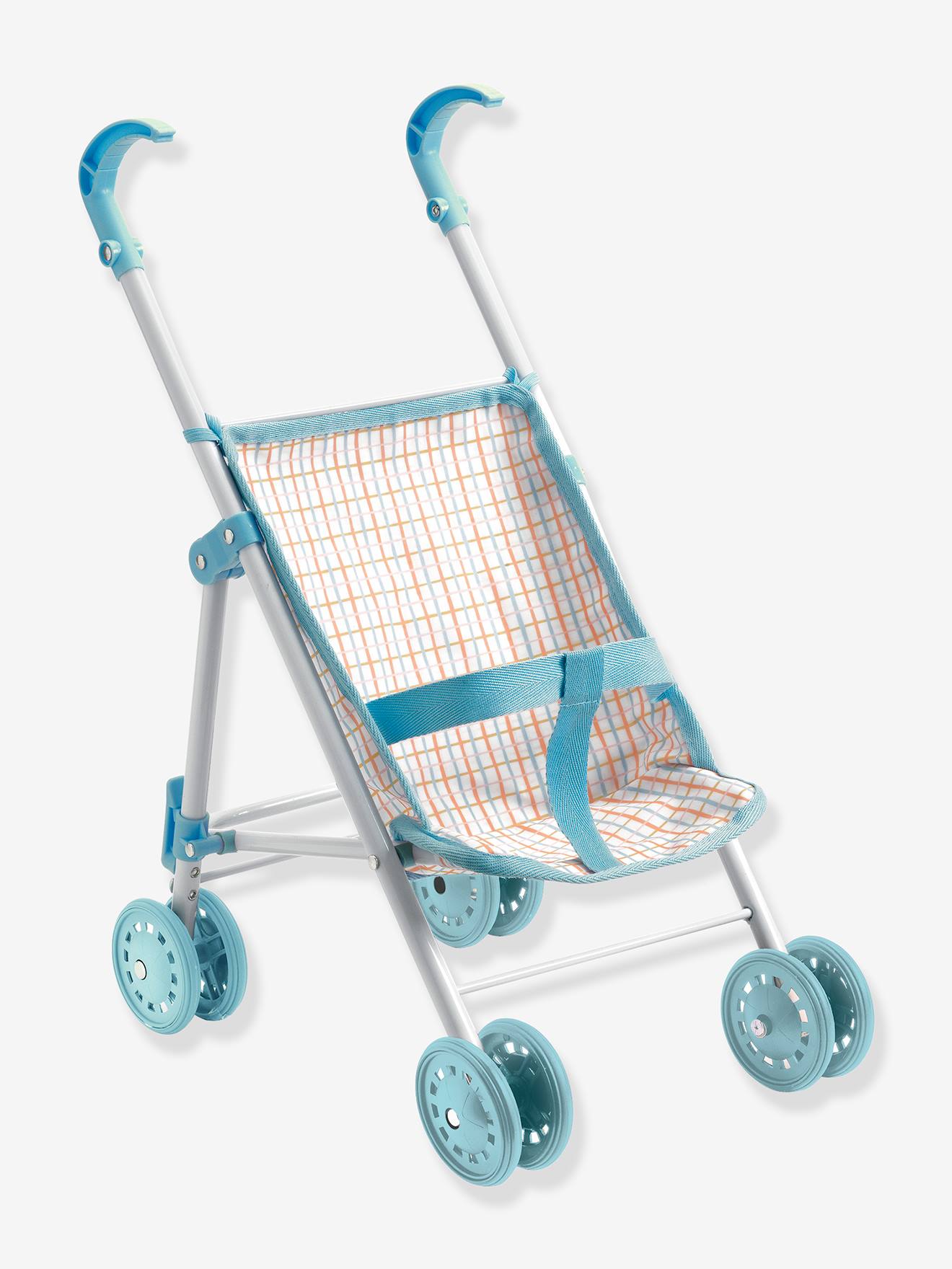 Poussette métal - 44 cm - poméa - bleu