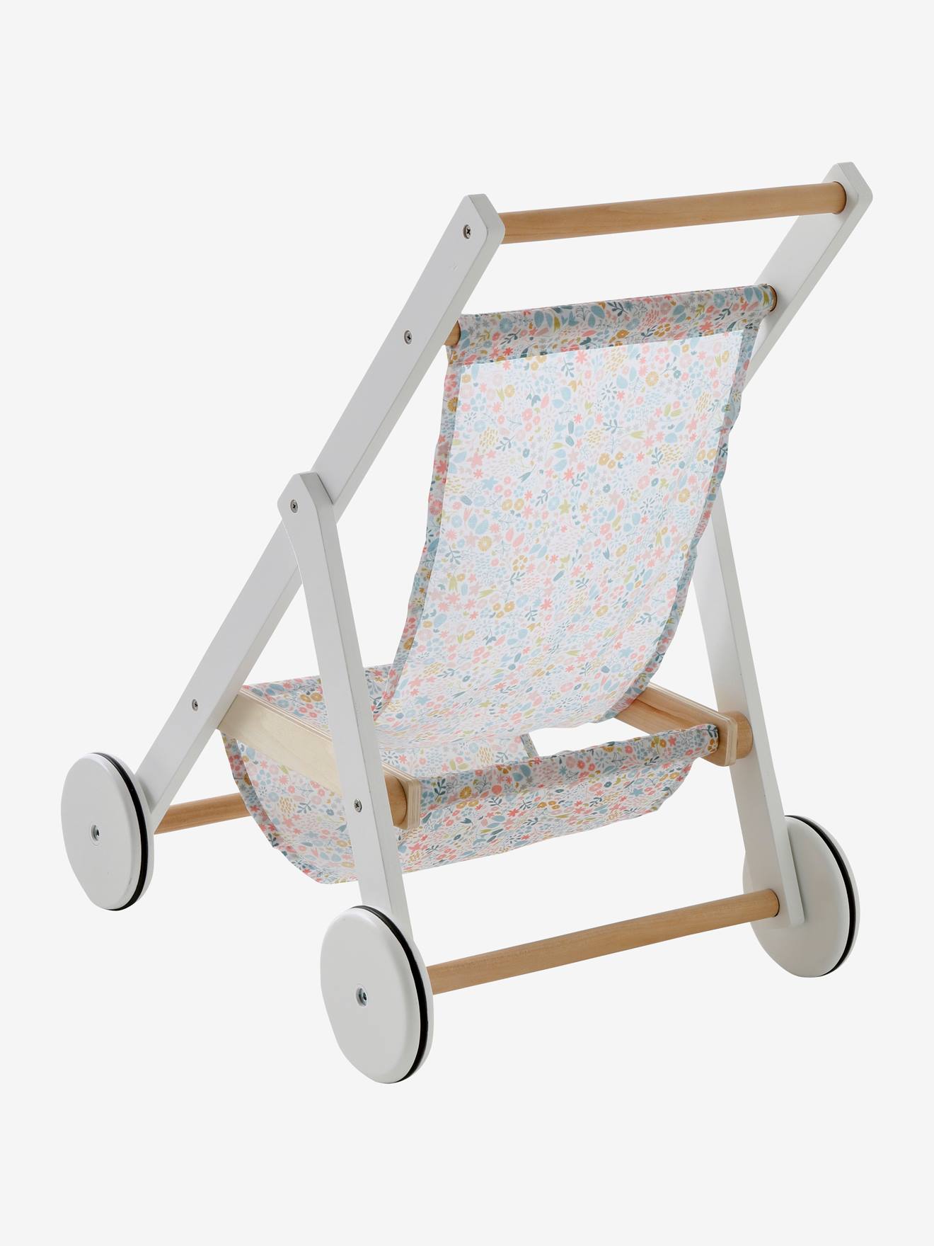 Poussette poupon en bois FSC blanc