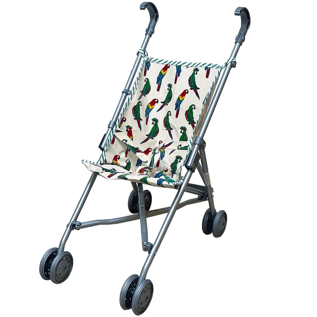 Poussette pour poupée le petit lucas du tertre le perroquet vert, rouge