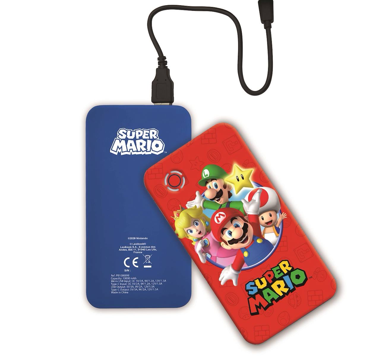 Power bank à charge rapide Super Mario multicolore