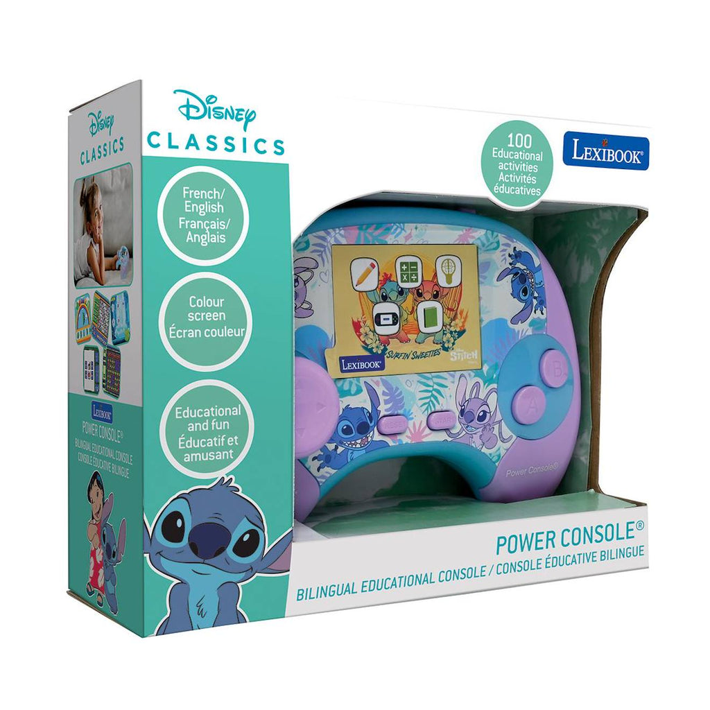 Power console de jeux éducative Stitch bilingue français/anglais avec 100 activités multicolore