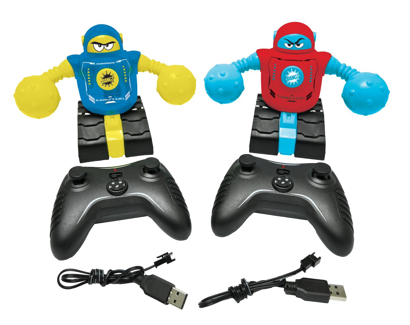 Powerman® fighters – ensemble de 2 robots combattants avec figurines éjectables, effets de lumière et de son multicolore