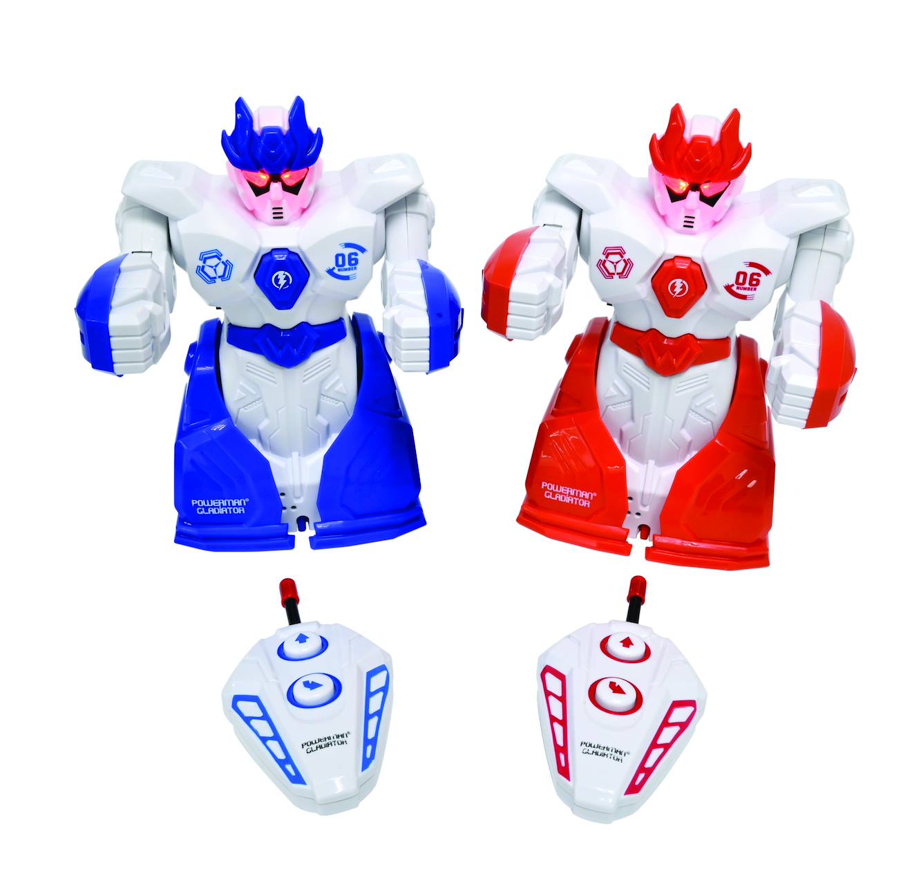 Powerman gladiator robots combattants avec télécommande bleu