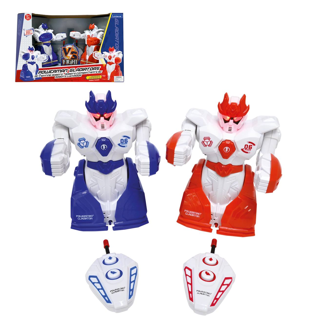 Powerman gladiator robots combattants avec télécommande bleu