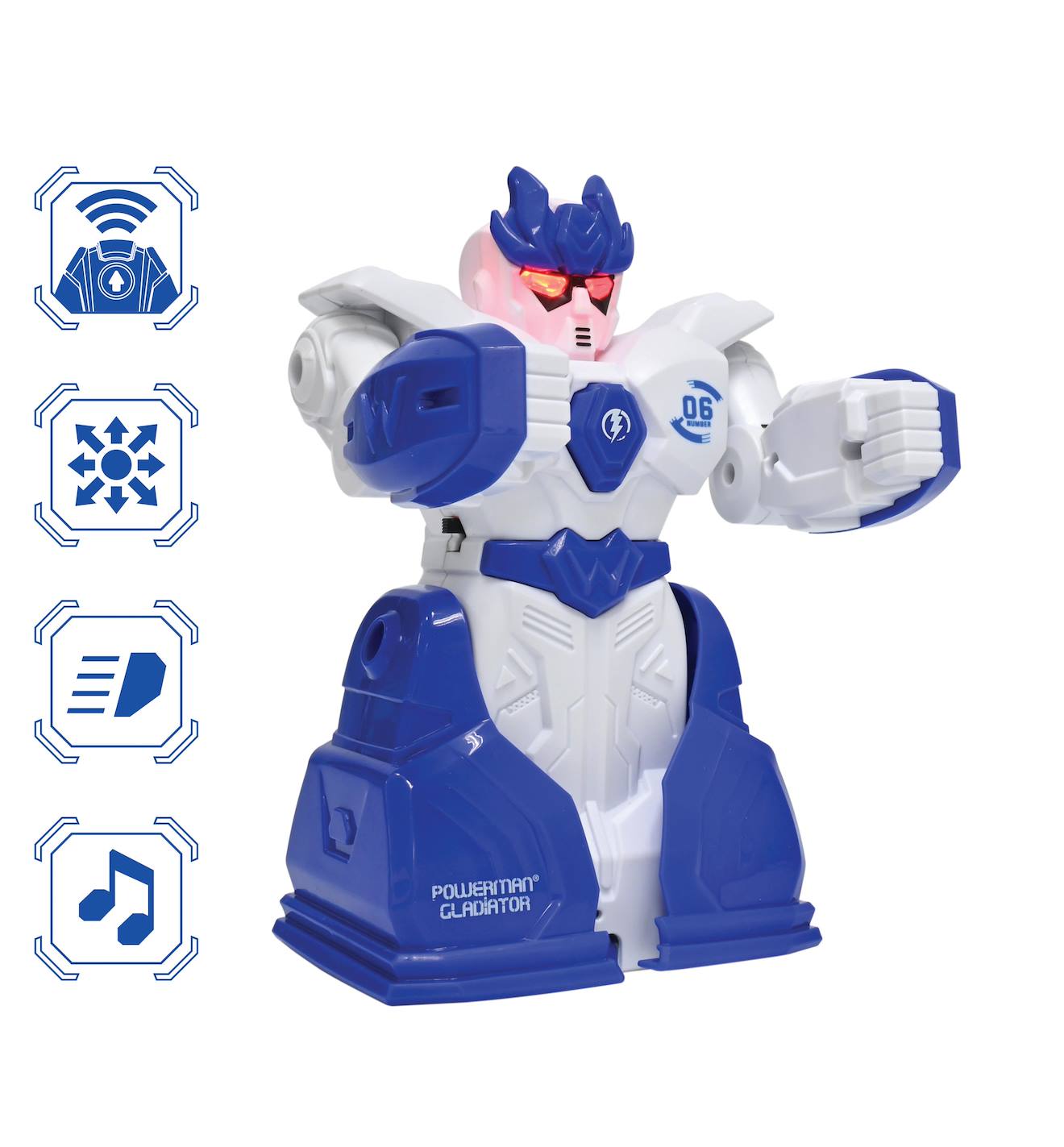 Powerman gladiator robots combattants avec télécommande bleu