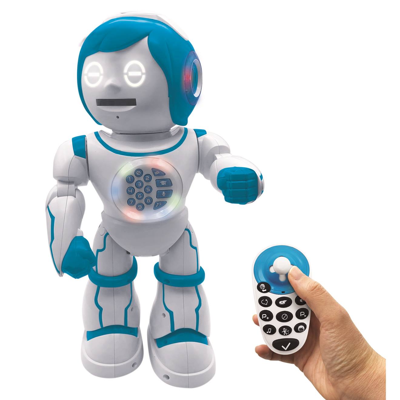 Powerman kid mon robot ludo-éducatif bilingue (français/anglais) avec télécommande, programmable, dance, musique blanc