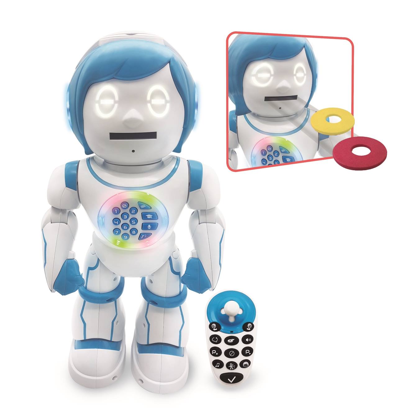 Powerman kid mon robot ludo-éducatif bilingue (français/anglais) avec télécommande, programmable, dance, musique blanc