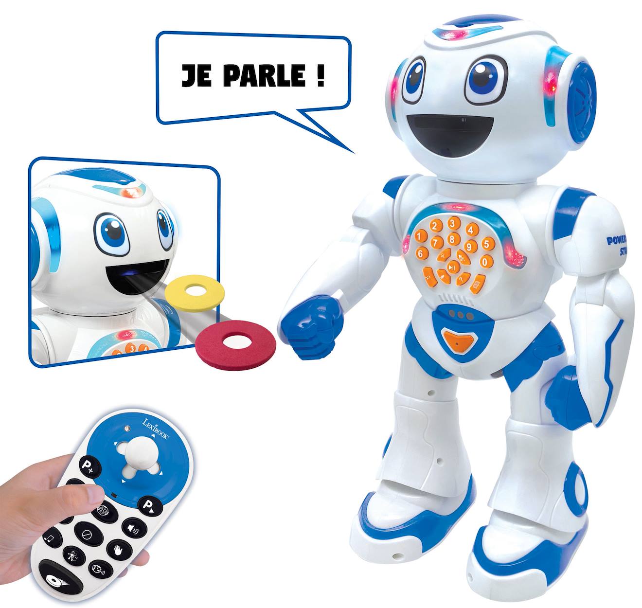 Powerman star robot interactif télécommandé (français) programmable, 10 000 histoires blanc