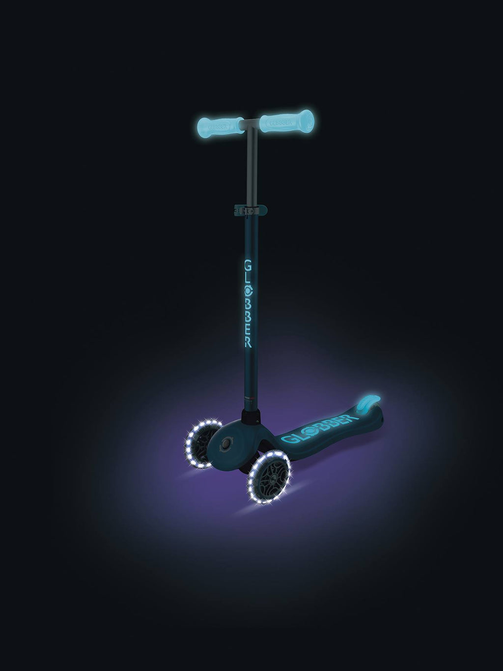 Primo foldable lights - trottinette pliable lumineuse à 3 roues - bleu pétrole
