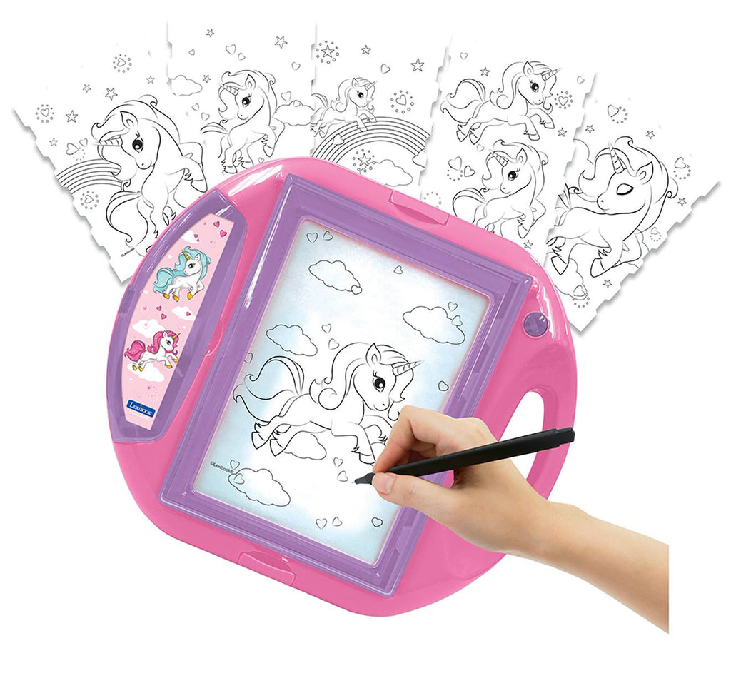 Projecteur à dessin licorne avec modèles et tampons rose