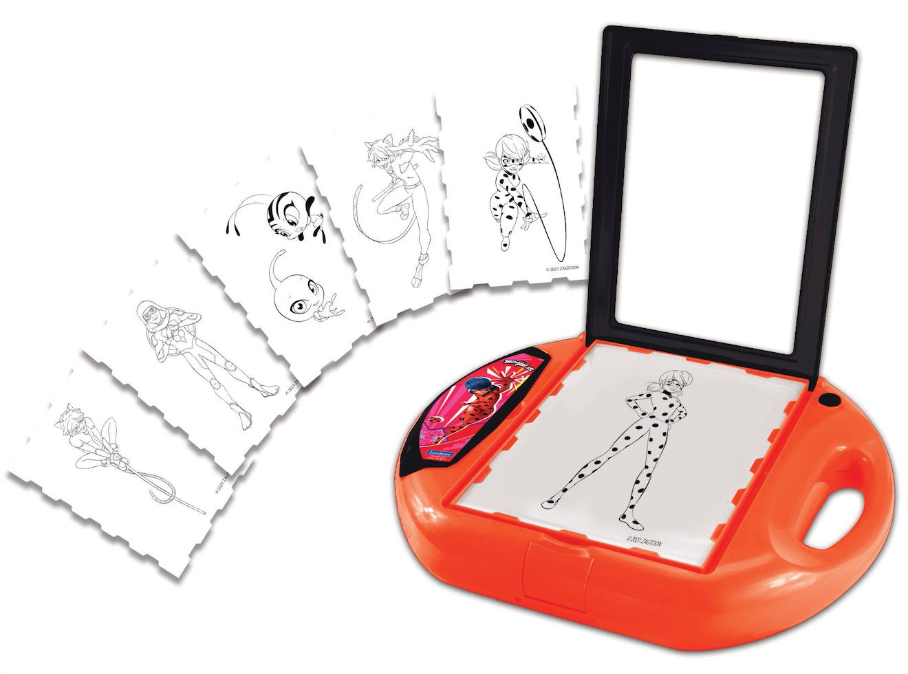 Projecteur à dessin miraculous avec modèles et tampons rouge