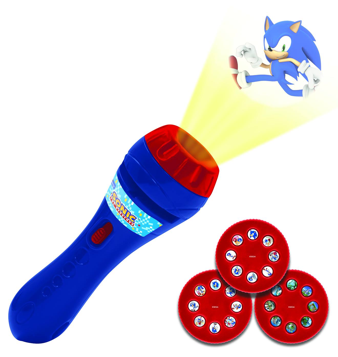 Projecteur à histoires et lampe torche Sonic bleu