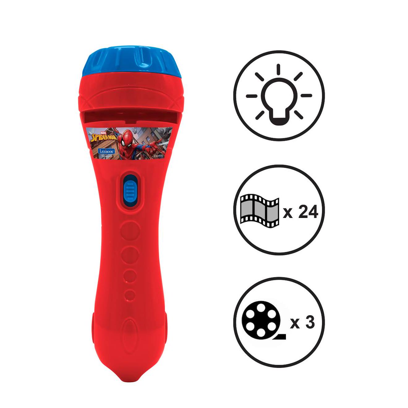 Projecteur à histoires et lampe torche Spiderman rouge