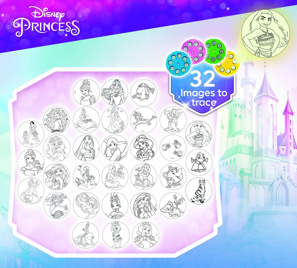 Projecteur de dessins - Disney Princess - kit dessins avec modèles, papier et crayons multicolore