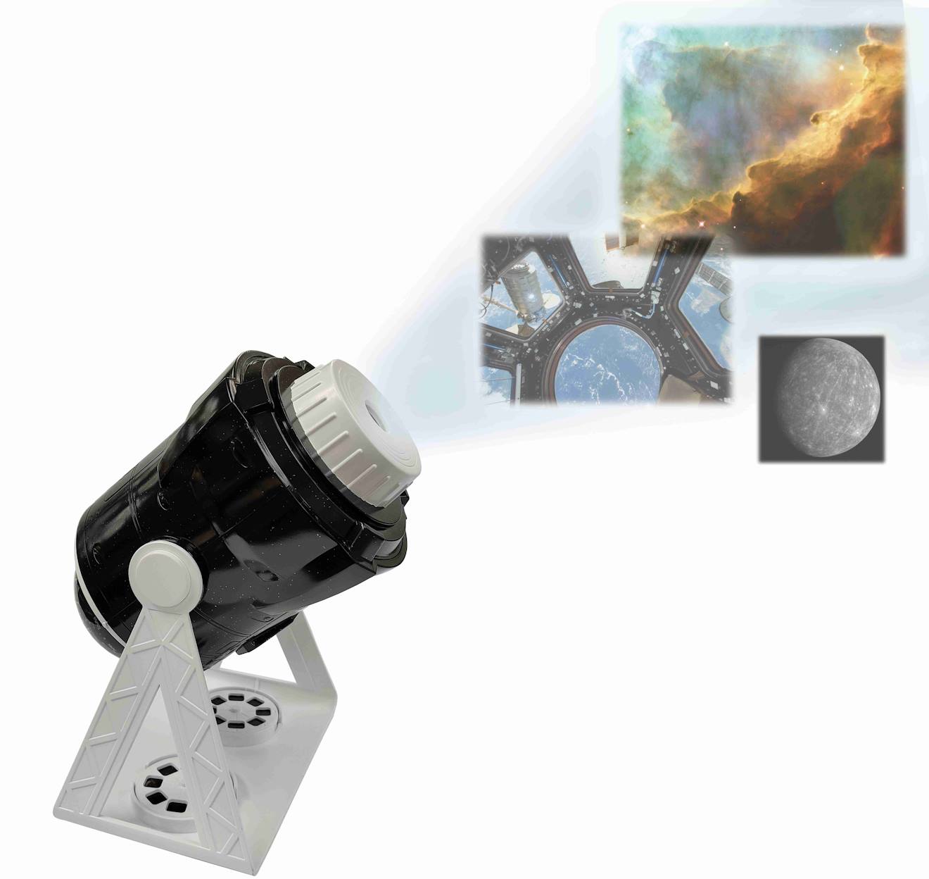 Projecteur planetarium 360° bilingue carte des constellations et livret pédagogique (français/anglais) noir