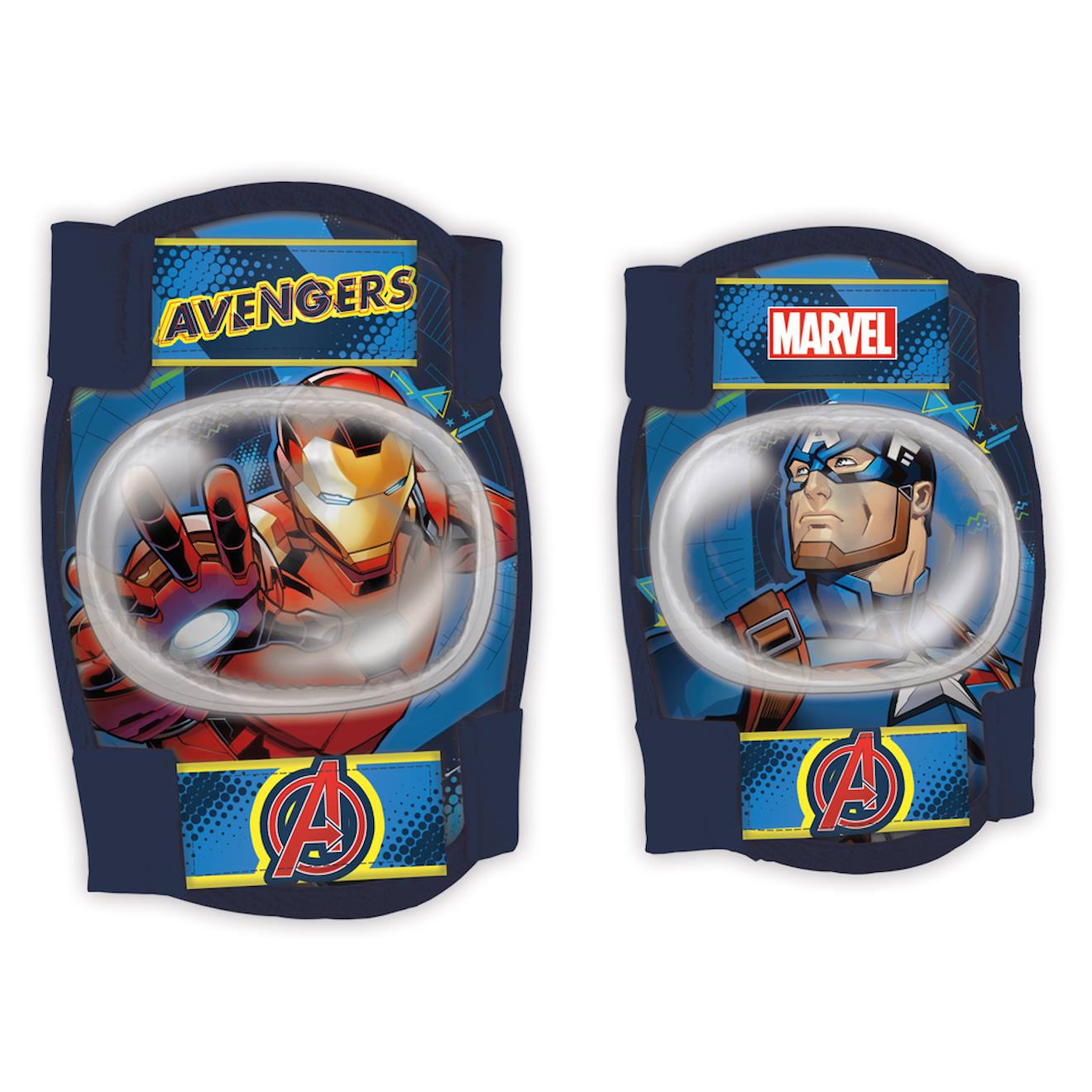 Protections genoux et coudes Avengers bleu
